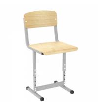 Стул ученический регулируемый ПИФАГОР SC-3, 380х380х750-830 мм, рост 5-7 (4-6) (160-190 см), серый каркас, фанера, 533350