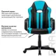 Игровое кресло  "Stripe GM-202", экокожа, черное/голубое, 532509. Фото товара с разных ракурсов.